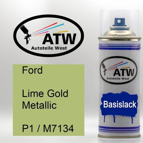 Ford, Lime Gold Metallic, P1 / M7134: 400ml Sprühdose, von ATW Autoteile West.